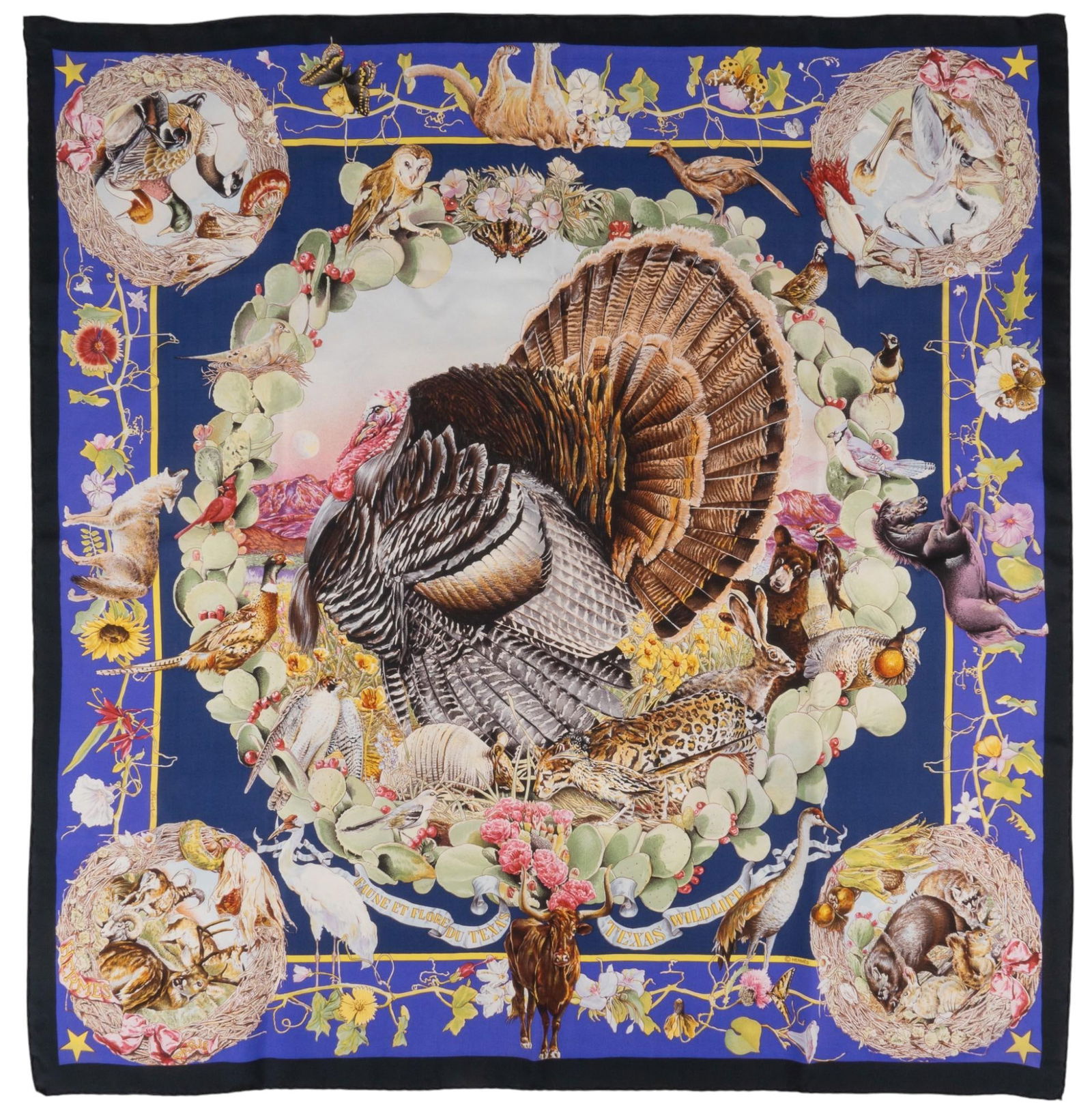 Kermit Oliver for Hermes Paris, "Faune et Flore du Texas" Silk Scarf (1 of 8)