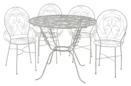 White Iron Patio Set