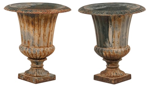 Pair of Cast Iron Planters