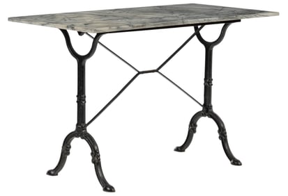 Late 19th C. Iron and Marble Bistro Table