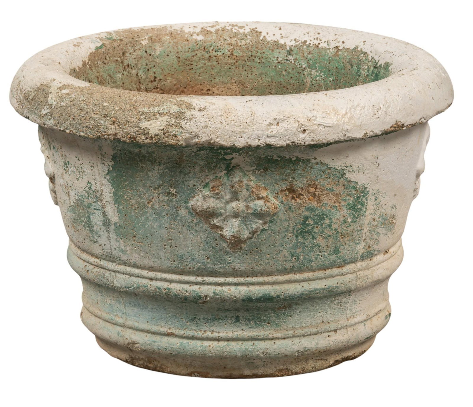 Concrete Planter: Concrete planter with white wash height 10 in. x width 15 in. x depth 15 in.