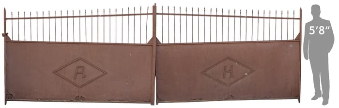Pair of Monumental Iron Property Gates