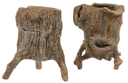 Pair of Dionicio Rodriguez Faux Bois Planters