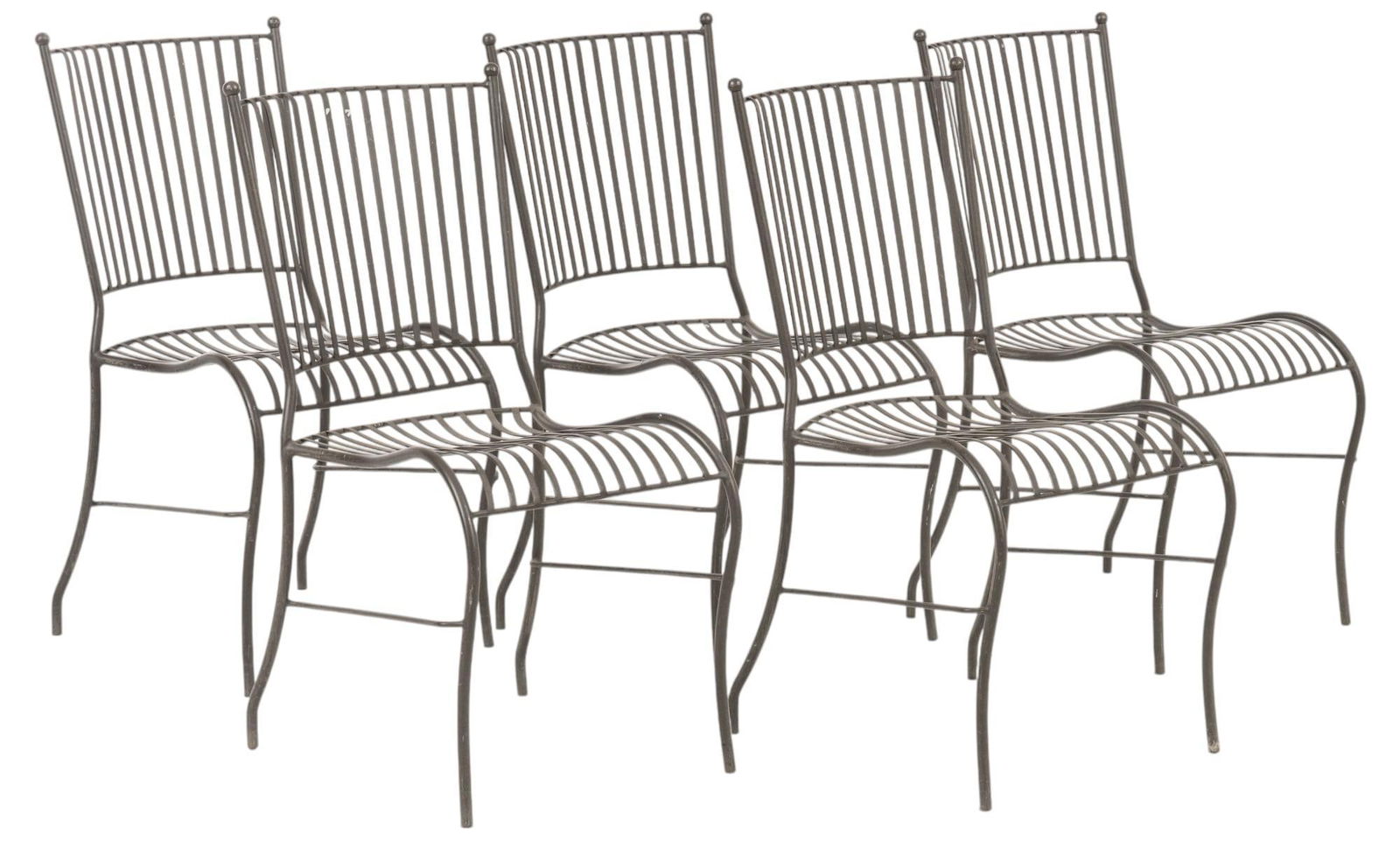 Set of (5) Antique Metal Patio Chairs (1 of 7)