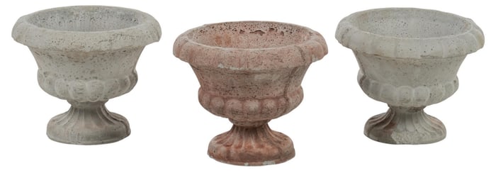 (3) Cement Planters