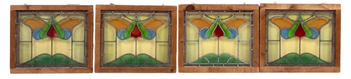(4) Stained Glass Panels