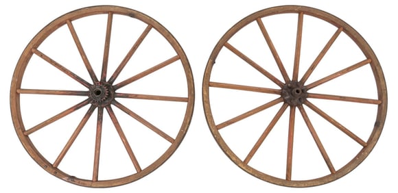 Pair of Vintage Wagon Wheels