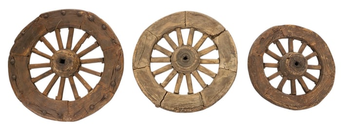 (3) Rustic Wagon Wheels