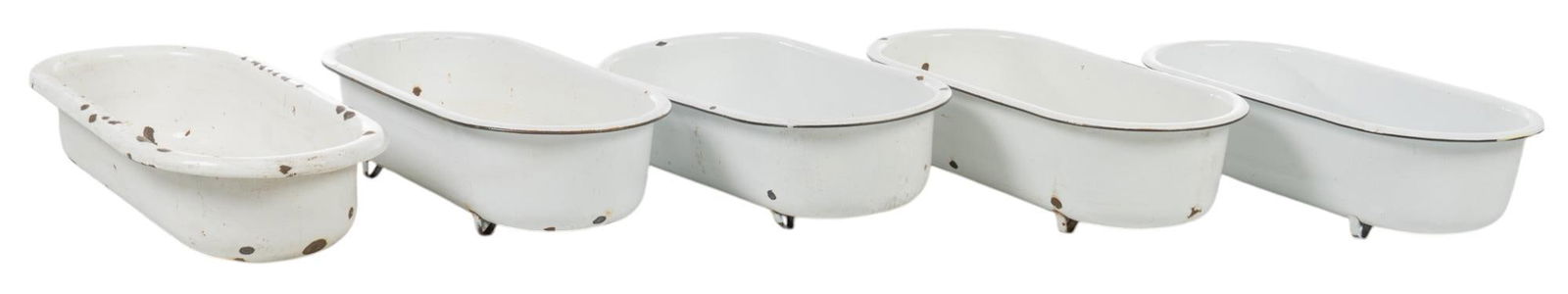(5) Small Enamel Tubs (1 of 8)