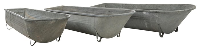(3) Galvanized Metal Tubs