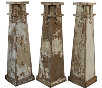 (3) Rustic Architectural Pedestals