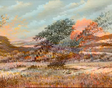 W. R. Thrasher, Autumn Hill Country Landscape