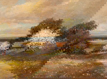 Robert Wood, "Blossom Time": Robert Wood (Texas / California, 1889-1979), "Blossom Time", oil on canvas sight: 11.5 x 15.5 in., frame: 17 x 21 in. Provenance: Property from the collection of a Houston, Texas gentleman 