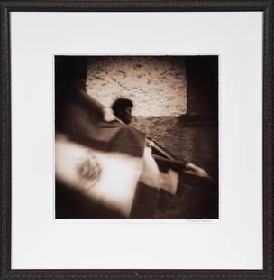 The Flag of Mexico, Signed Bill Wittliff Photograph: Bill Wittliff (1940-2019, USA) La Vida Brinca: The Flag of Mexico, 20th century photograph with vignette effect, framed and matted by John Scott (Austin, Texas) under museum glass, hand-signed by Bill