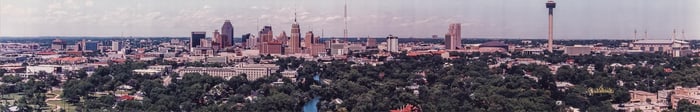 E.O. Goldbeck, San Antonio Skyline Panorama, 1993
