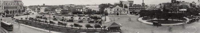 E.O. Goldbeck, Alamo Plaza Panorama, 1918