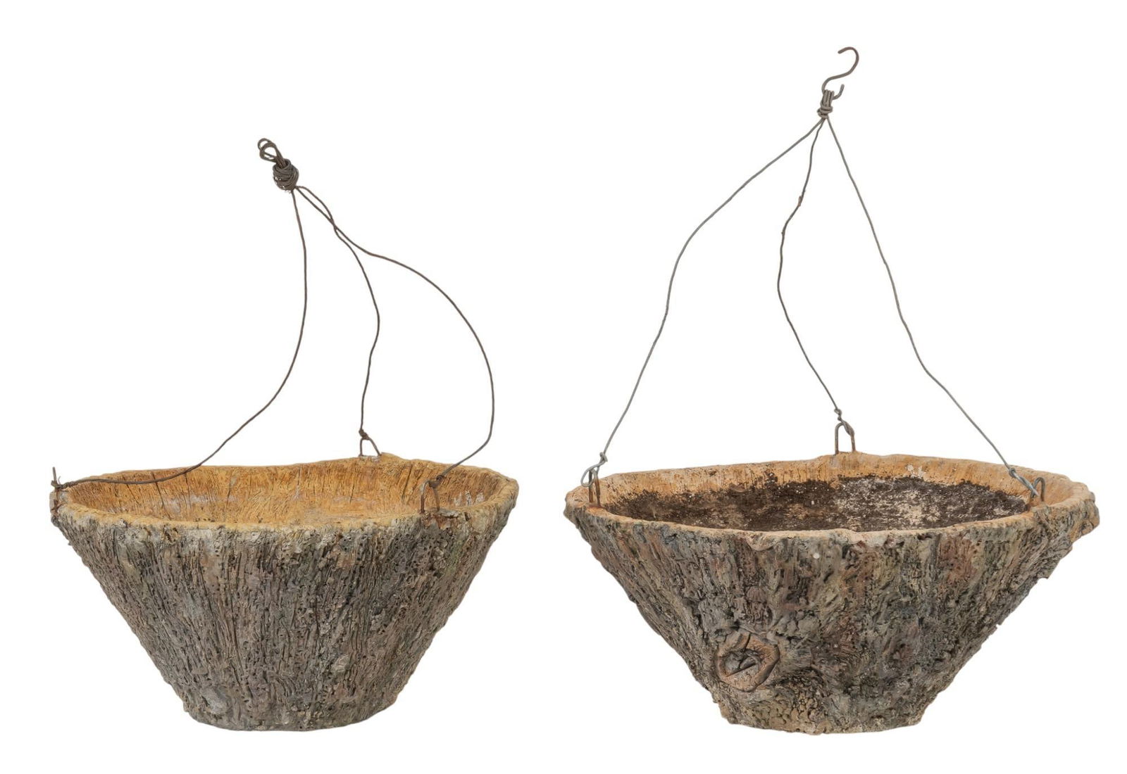 Pair of Sam Murray Hanging Faux Bois Planters (1 of 8)