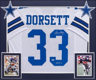 Framed and Signed Tony Dorsett Jersey