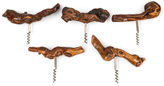 Collection of (5) Live Edge Corkscrews