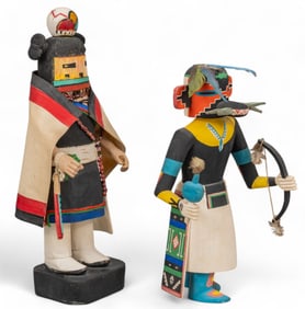 (2) Large Wooden Kachina Dolls