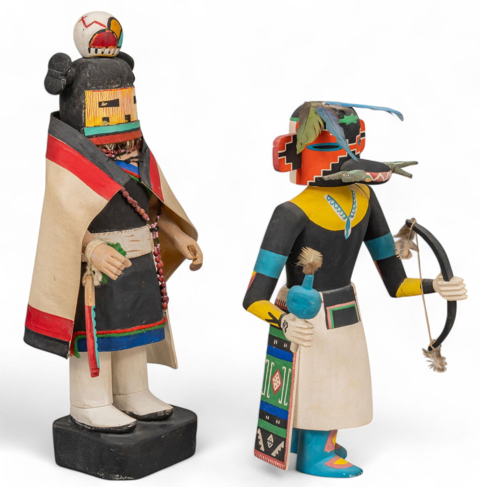(2) Large Wooden Kachina Dolls (1 of 8)
