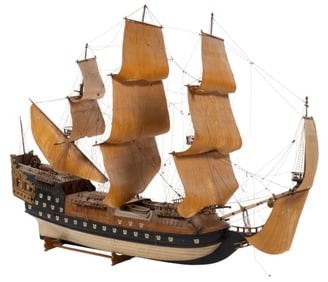 Vintage Model Naval Warship