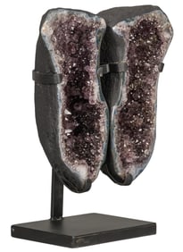 Pair of Amethyst Butterfly Geodes