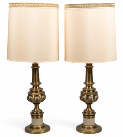 Pair of Stiffel Hollywood Regency Brass Table Lamps