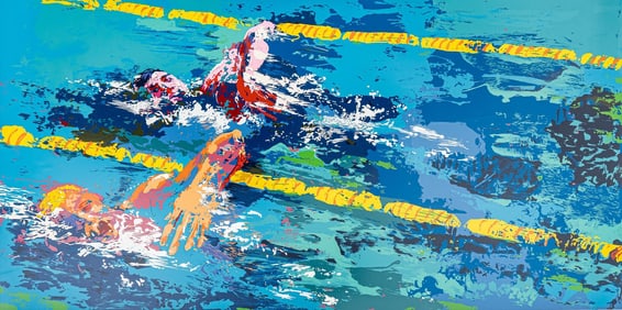 Leroy Neiman, "Olympic Swimmer" AP Serigraph