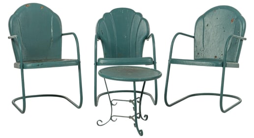 (3) Garden Chairs with Table