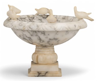 Italian Alabaster Bird Bath