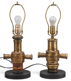 Pair of Brass Industrial Table Lamps