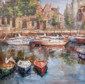 Harbor Scene Decor Painting