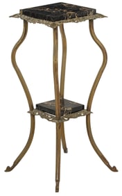 Victorian Style Brass and Onyx Plant Stand