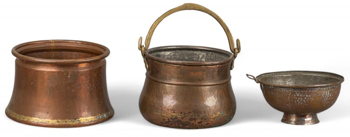 (3) Turkish Copper Items