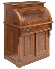 Antique Eastlake Style Cylinder Secretary Desk