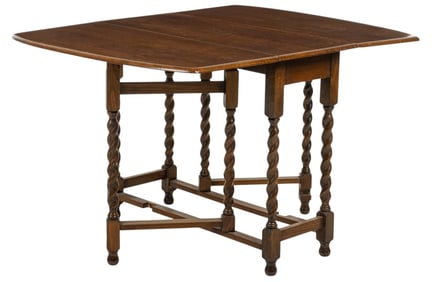 Vintage Gate Leg Barley Twist Table