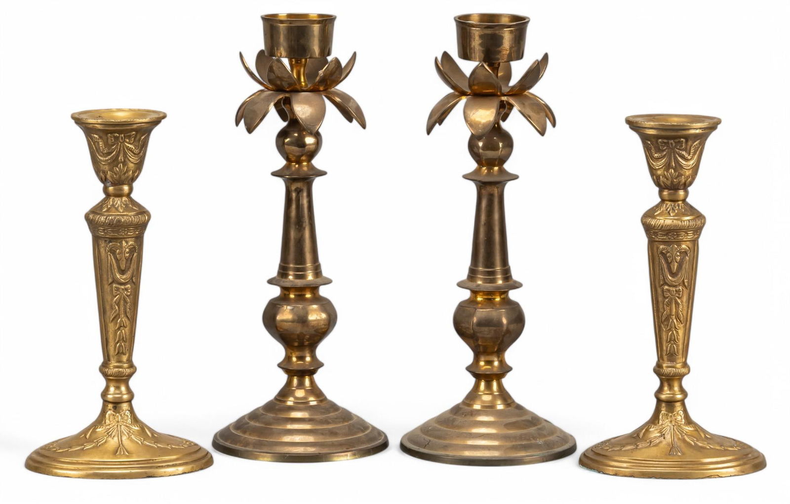 (2) Pairs of Vintage Brass Candlesticks (1 of 9)