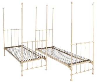 Pair of Victorian Style Metal Twin Bedframes