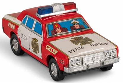 Vintage Litho-Tin Fire Cheif Car