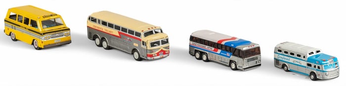 (4) Vintage Tin Toy Cars