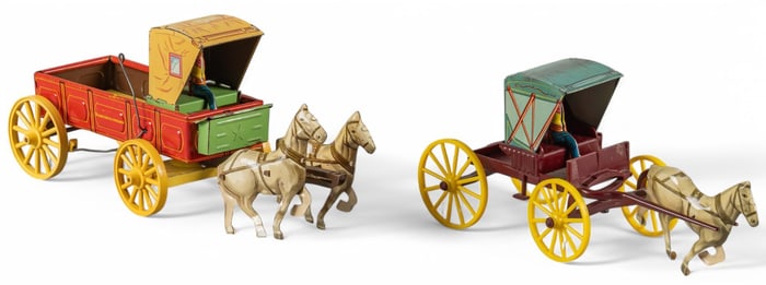 (2) Vintage Litho-Tin Toys