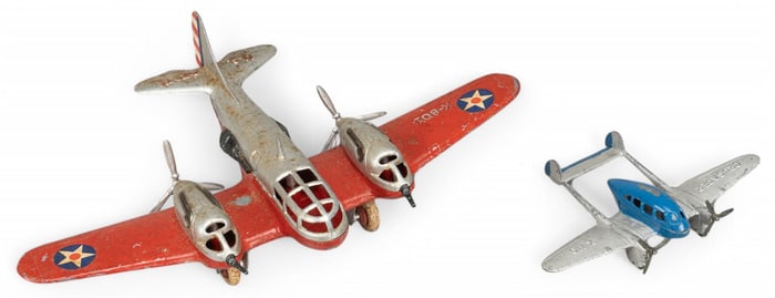 (2) Hubley Metal Toy Airplanes