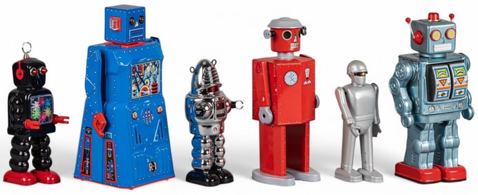 (6) Modern Litho-Tin Toy Reproductions