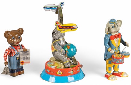 (3) Modern Litho-Tin Circus Toys