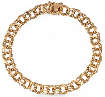 14K Parallel Curb Chain Bracelet: 14K gold parallel curb chain bracelet, marked "14K" Circumference: 7 in. Total weight: 12.9 g