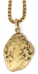 Italian 14K Diamond Nugget Pendant Necklace
