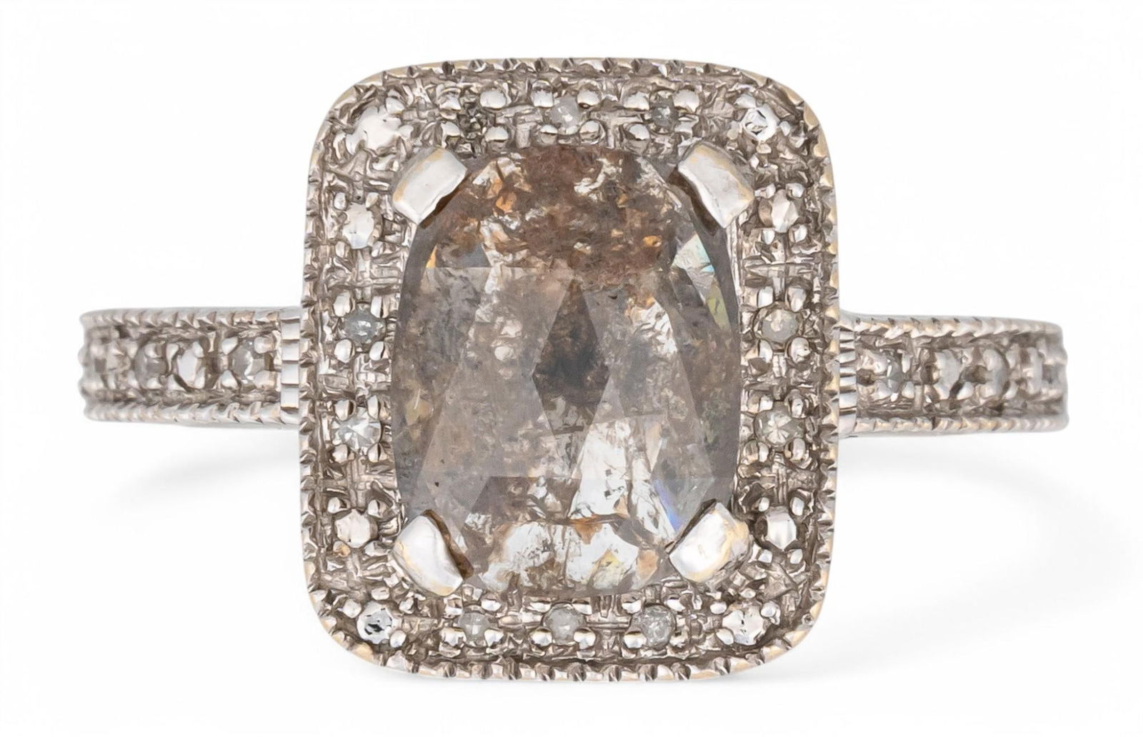 14K White Gold Salt and Pepper Diamond Ring (1 of 6)