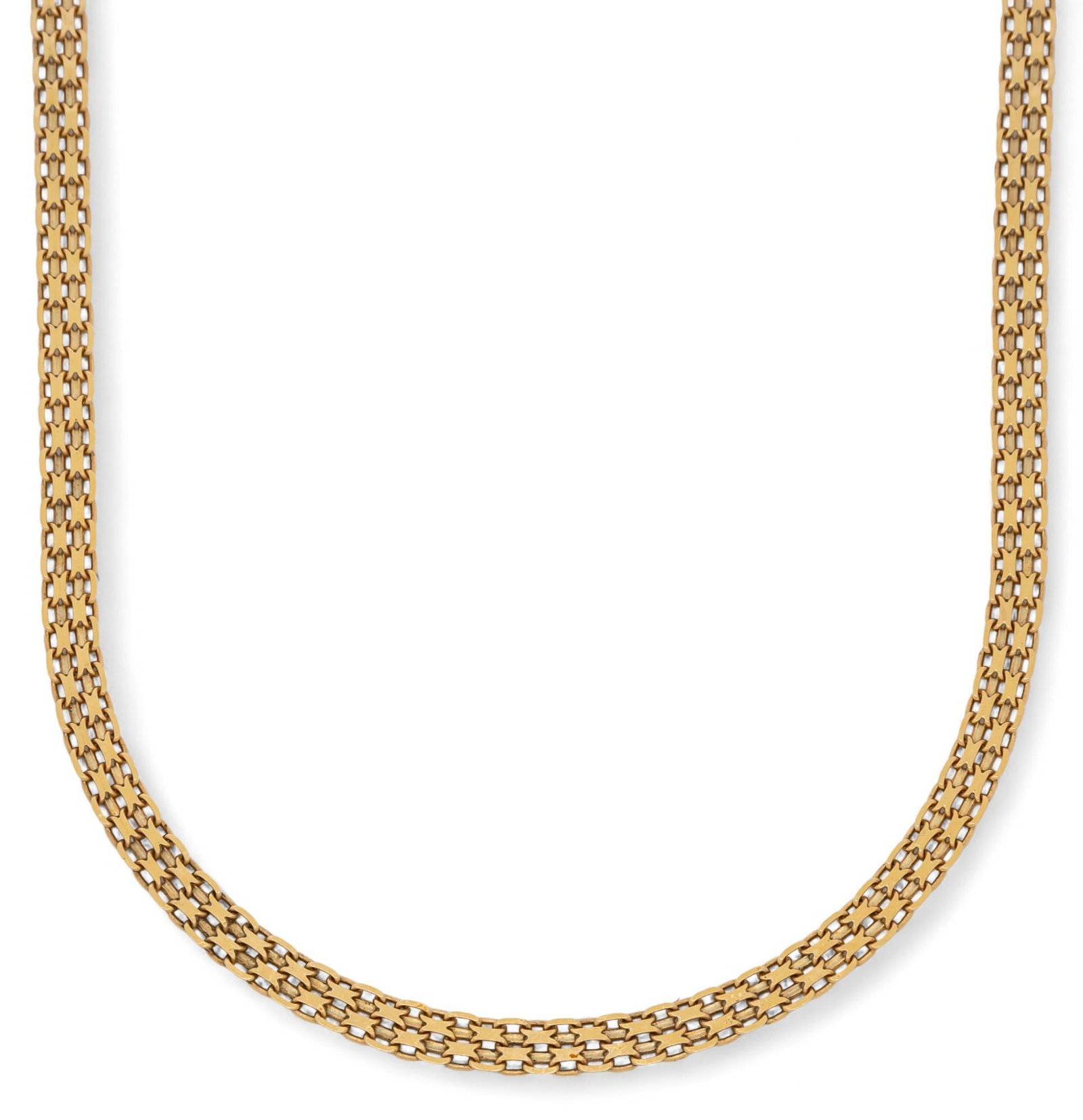 14K Bismarck Chain: 14K gold bismarck chain, marked "14K Total weight: 11.6 g Provenance: Property from the estate of a San Antonio, Texas lady