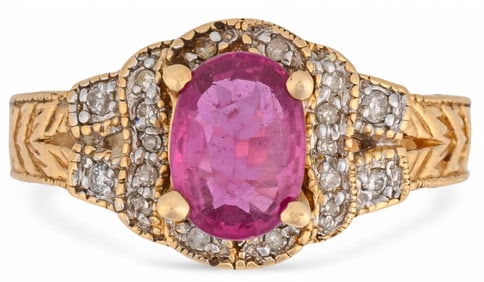 14K Ruby and Diamond Ring
